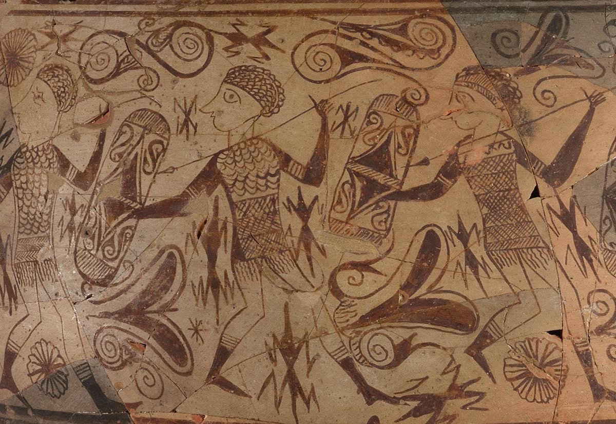 Detalle del Vaso de los Guerreros, Museu Prehistòria de València.