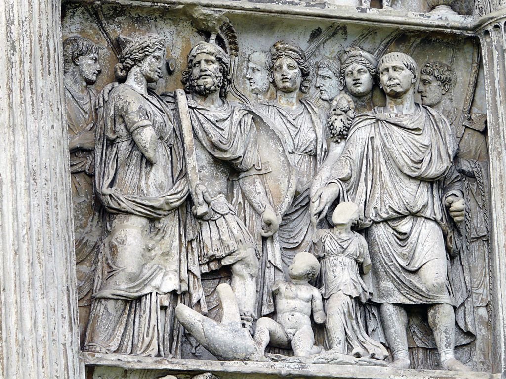 Trajano, en una representación en la columna que lleva su nombre y narra su conquista de la Dacia.