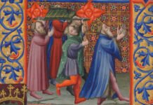 El rey Martín el Humano, en una miniatura del "Breviarium secundum ordinem Cisterciencium", o "Breviario de Martín el Humano", 1380-1450.