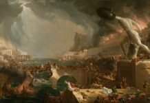 "The course of Empire. Destruction" (detalle), Thomas Cole, 1836, New York Historical Society.