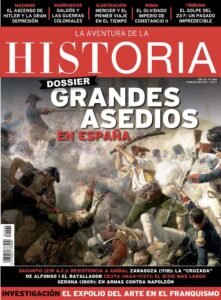 Portada del número 268 de la revista de historia "La Aventura de la Historia", dedicada a los grandes asedios de España.