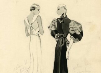 Dos vestidos representativos de la moda de los años treinta, en una ilustración de Charles Worth.