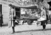 Simulacro en una estación de ambulancias de la Cruz Roja en Washington D.C., durante la pandemia de la gripe española de 1918.