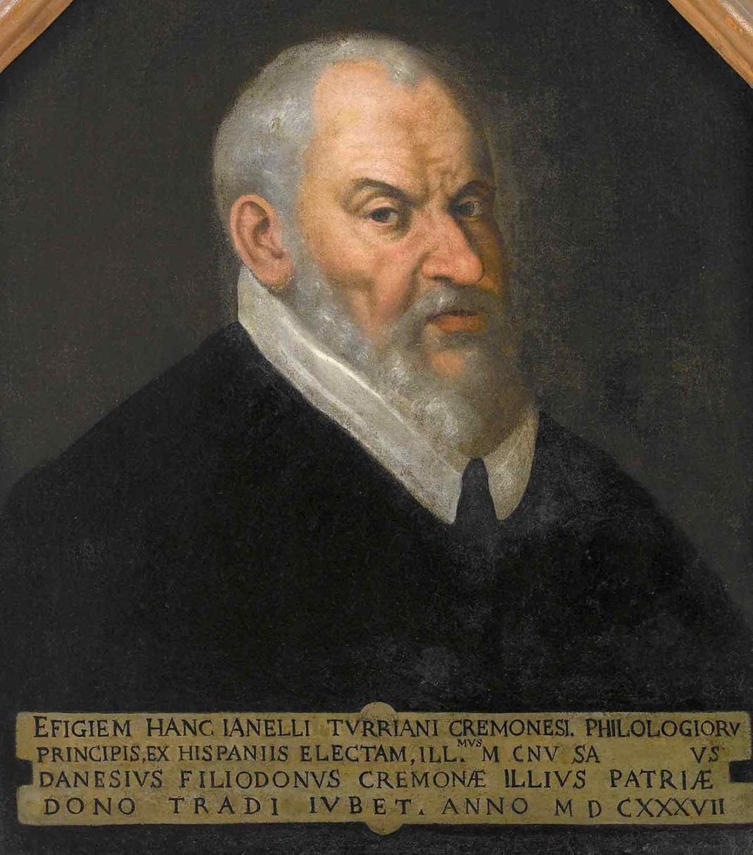 "Retrato de Juanelo Turriano", anónimo español, último cuarto del siglo XVI. Óleo sobre lienzo. Museo Civico "Ala Ponzone" (Cremona), Rub. A. 440.