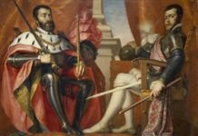 Carlos I, emperador del Sacro Imperio Romano Germánico, y Felipe II.