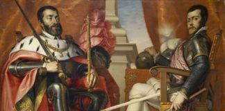 Carlos I, emperador del Sacro Imperio Romano Germánico, y Felipe II.