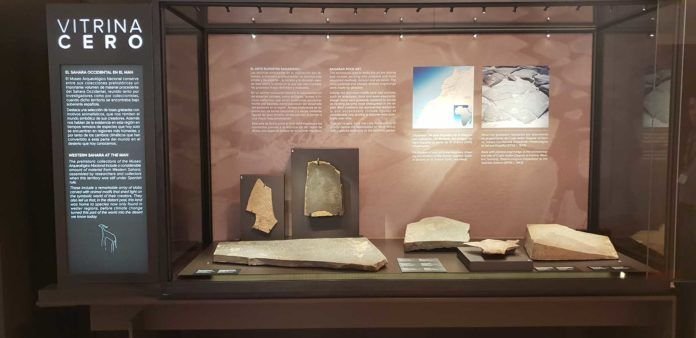 Expositor del arte rupreste sahariano en el Museo Arqueológico Nacional. Expositor del arte rupreste en el Sahara Occidental en el Museo Arqueológico Nacional.