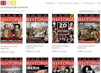 Algunos de los ejemplares disponibles de la revista de historia "La Aventura de la Historia".