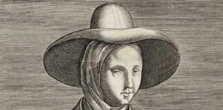 Grabado de Juliana Morell, la primera doctora en Leyes.