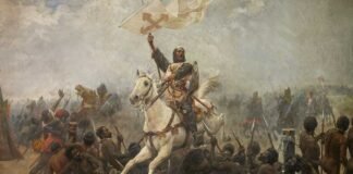 Recreación pictórica de la batalla de Las Navas de Tolosa en 1212.