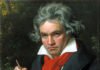 Retrato de Beethoven con la partitura de la “Missa Solemnis” (detalle), por Joseph Karl Stieler, 1820.