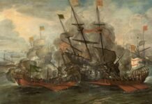 Combate en el mar y turcos saltando al abordaje, Juan de la Corte, siglo XVII