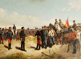 Derrota y supervivencia del carlismo Guerras carlistas: "Carlos Calderón en Montejurra", por Enrique Estevan y Vicente, 1880.
