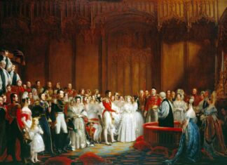 Boda de la reina Victoria con Alberto de Sajonia, en una pintura de George Hayter.