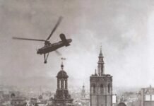 El autogiro sobrevuela valencia el 7 de marzo de 1934.