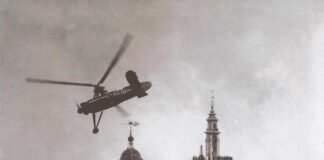 El autogiro sobrevuela valencia el 7 de marzo de 1934.