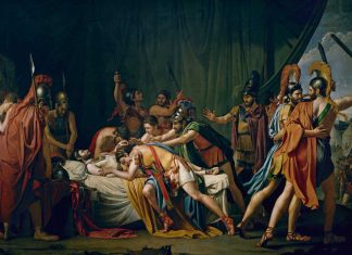 La muerte de Viriato, jefe de los lusitanos (1807), en una recreación pictórica de José Madrazo.
