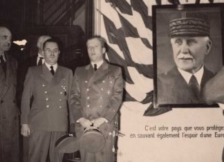 Otto Abetz, en calidad de embajador del III Reich alemán ante el régimen de Vichy, en el centro de la imagen.