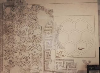 El mosaico de Las Musas se exhibe en el MUSEO DEL FORO DE CAESARAUGUSTA. Foto: Daniel Pérez Artigas.