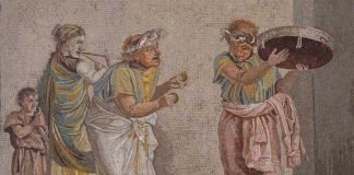 Músicos ambulantes, por Dioscórides de Samos, hacia 100 a.C., testimonio que puede acreditar el origen precristiano de las verdiales.