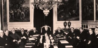PRIMER CONSEJO DE MINISTROS del Gobierno del Frente Popular presidido por Manuel Azaña, celebrado el 20 de febrero de 1936.