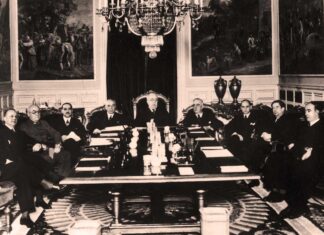 PRIMER CONSEJO DE MINISTROS del Gobierno del Frente Popular presidido por Manuel Azaña, celebrado el 20 de febrero de 1936.