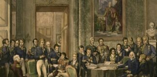 Recreación del Congreso de Viena de 1815.