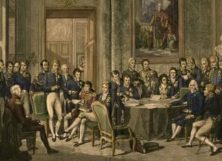 Recreación del Congreso de Viena de 1815.