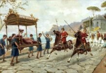 Recreación de un viaje a Pompeya, por E. Forti.