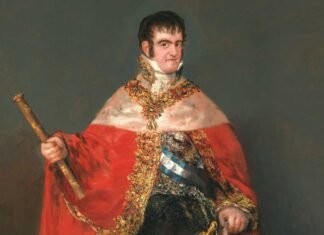 Fernando VII con manto real, por Goya, 1814 (Museo del Prado).