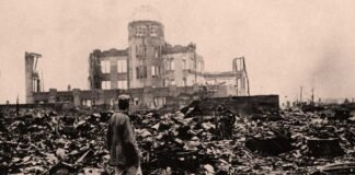 Aspecto de algunos de los destrozos que la bomba atómica lanzada por EE UU en Hiroshima produjo en apenas unos minutos.