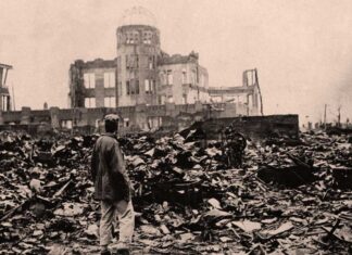 Aspecto de algunos de los destrozos que la bomba atómica lanzada por EE UU en Hiroshima produjo en apenas unos minutos.