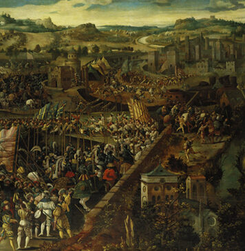 V centenario de la batalla de Pavía "La batalla de Pavía", por un artista flamenco anónimo del siglo XVI.