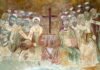 Fresco bizantino que representa el primer concilio de Nicea.