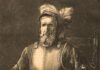 Miguel López de Legazpi, según una ilustración de la revista española La Hormiga de Oro realizada a finales del siglo XIX.