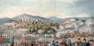 Batalla de Vitoria, pintada por Heath & Sutherland, A.S.K. Brown collection.