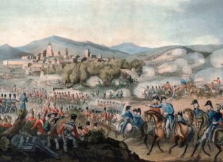 Batalla de Vitoria, pintada por Heath & Sutherland, A.S.K. Brown collection.