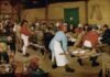 BANQUETE NUPCIAL, de Pieter Bruegel el Viejo, hacia 1568, Viena, Kunsthistorisches Museum.