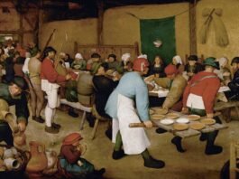BANQUETE NUPCIAL, de Pieter Bruegel el Viejo, hacia 1568, Viena, Kunsthistorisches Museum.
