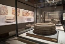 Maqueta del anfiteatro Flavio, conocido como el Coliseo, Sovrintendenza Capitolina ai Beni Culturali, Museo della Civiltà Romana.