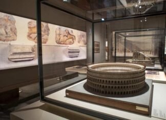 Maqueta del anfiteatro Flavio, conocido como el Coliseo, Sovrintendenza Capitolina ai Beni Culturali, Museo della Civiltà Romana.