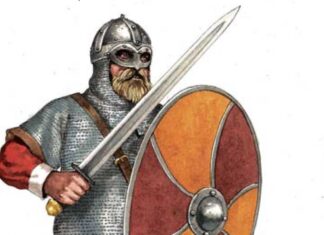 Recreación de uno de los jefes vikingos del siglo IX.