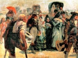 ¡A LAS CORTES, A LAS CORTES!, lienzo de Federico Godoy expuesto en el Museo de las Cortes de Cádiz.