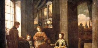 Conductas femeninas. La obra representa la educación hogareña de la mística española Santa Teresa de Jesús en el siglo XVI.