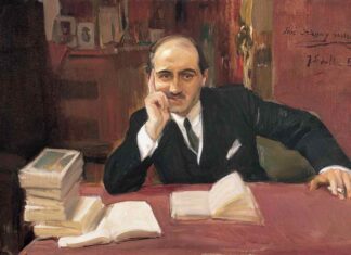 Retrato de Sorolla sobre Ortega