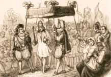 EL TRAJE NUEVO DEL EMPERADOR (1849), del artista danés V. Pedersen, ilustrador habitual de los cuentos de Andersen. Se inspira en la frase el rey está desnudo.