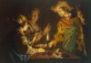 Esaú y Jacob y la fábula del plato de lentejas, por M. Stomer, h. 1640.