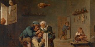 Recreación de una operación quirúrgica, en una obra de David Teniers, siglo XVII. La obra plasma la historia de la medicina