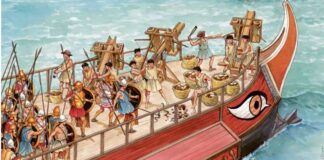 Las piezas de artillería –que arrojaban dardos o piedras– eran comunes en los grandes barcos (quinquerremes y mayores) de los reinos helenísticos. La innovación de Aníbal consistió en emplearla para arrojar recipientes con víboras a los buques enemigos, con un efecto fundamentalmente psicológico.