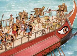 Las piezas de artillería –que arrojaban dardos o piedras– eran comunes en los grandes barcos (quinquerremes y mayores) de los reinos helenísticos. La innovación de Aníbal consistió en emplearla para arrojar recipientes con víboras a los buques enemigos, con un efecto fundamentalmente psicológico.